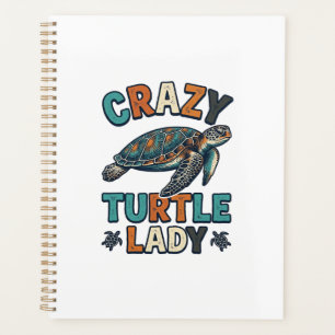 Crazy Turtle Lady Vintage Sea Turtle Shirt Design_ Planner
