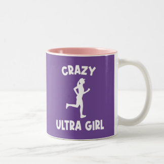 Crazy Ultra Running Girl Two-Tone Coffee Mug
