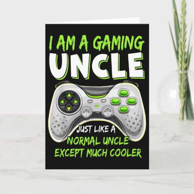 Crazy Uncle Funny Uncle Gaming Video Game Lover Fu Card (Front)