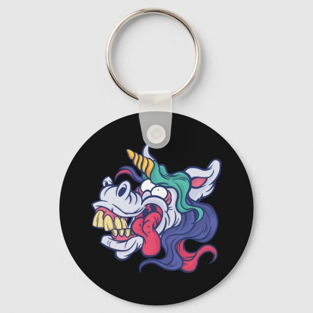 Crazy Unicorn Key Ring (Front)