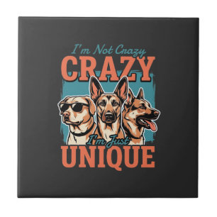 Crazy Unique Dog Lover Ceramic Tile