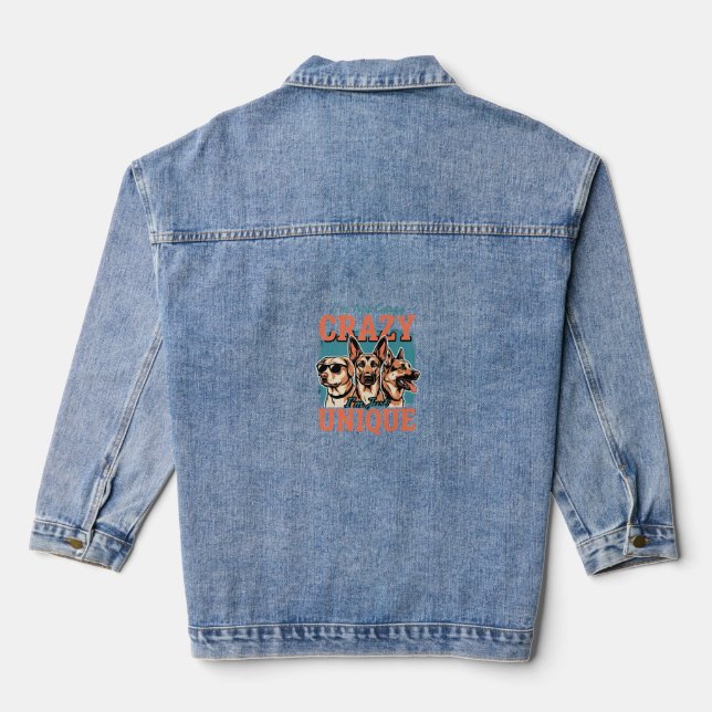 Crazy Unique Dog Lover Denim Jacket (Back)