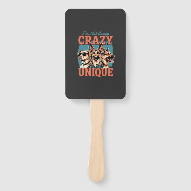 Crazy Unique Dog Lover Hand Fan (Front)