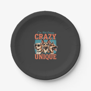 Crazy Unique Dog Lover Paper Plate