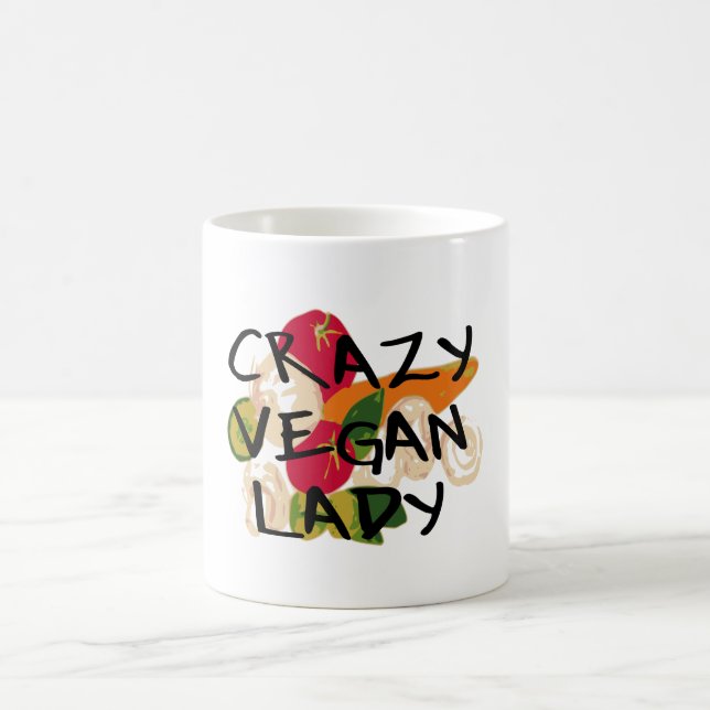 CRAZY VEGAN LADY COFFEE MUG (Center)