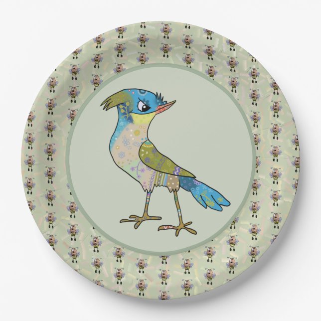 Crazy Vogel  Paper Plate (Front)