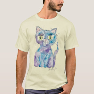 Crazy watercolor cat T-Shirt