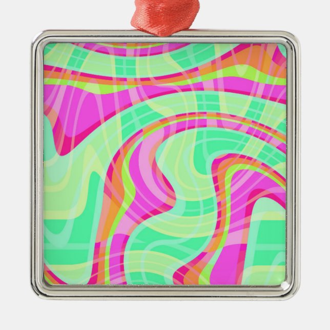 Crazy Waves Metal Tree Decoration (Front)