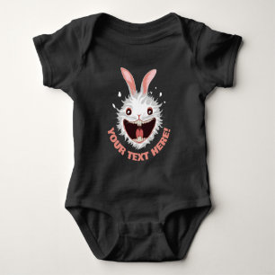 Crazy White Rabbit Face Baby Bodysuit