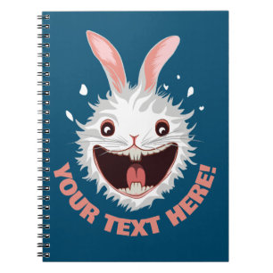 Crazy White Rabbit Face Notebook