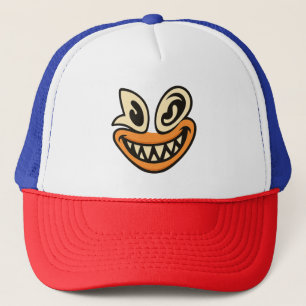 Crazy Wide-Smile Face – Unique Bold Graphic Tee Trucker Hat