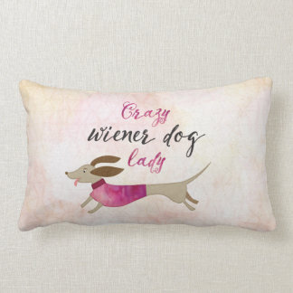 Crazy Wiener Dog Lady Lumbar Cushion