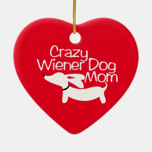 Crazy Wiener Dog Mum Christmas Tree Ornament Doxie