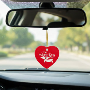 Crazy Wiener Dog Mum Christmas Tree Ornament Doxie