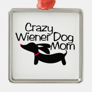 Crazy Wiener Dog Mum Dachshund Christmas Ornament