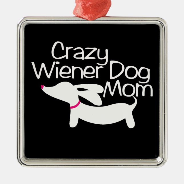 Crazy Wiener Metal Tree Decoration (Front)