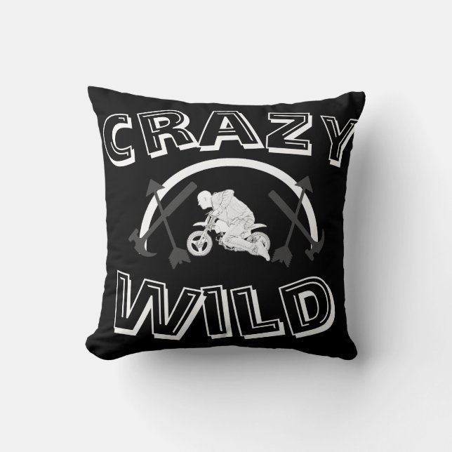 Crazy & Wild Arrow Hammer Motorcycle Biker Cushion (Front)
