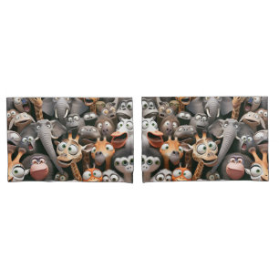 Crazy Wildlife Group  Pillowcase