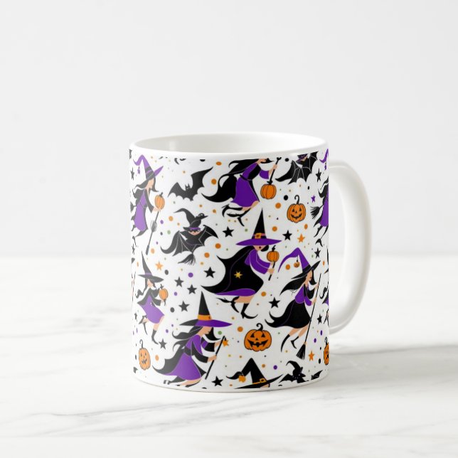 Crazy witch compilation pattern coffee mug (Front Right)
