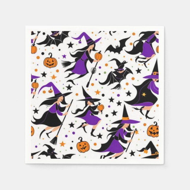Crazy witch compilation pattern napkin (Front)