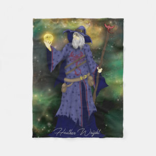 Crazy Wiz Biz, Space Wizard Art Fleece Blanket