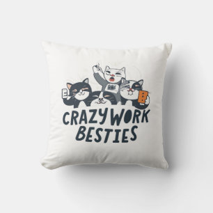 Crazy Work Besties Taking Selfies Work Bestie Gift Cushion