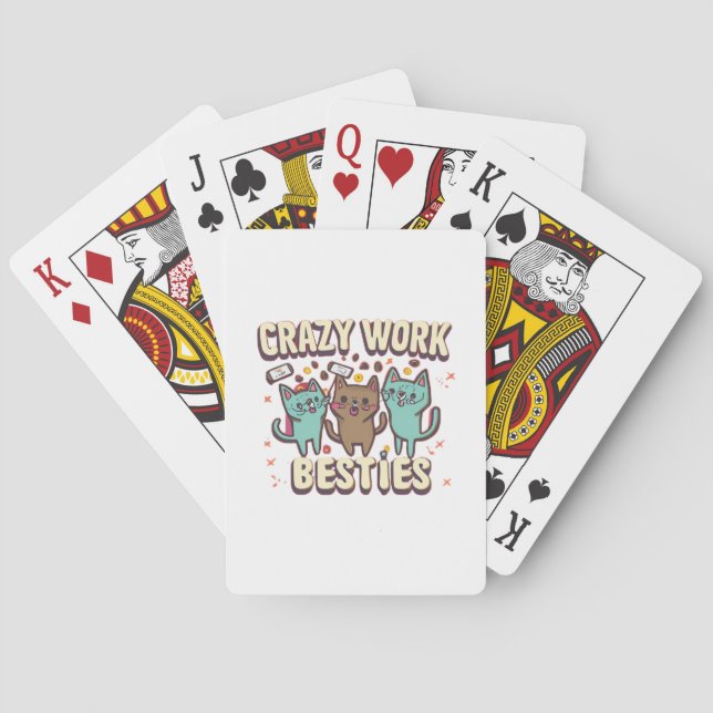 Crazy Work Besties Work Bestie Gift Essential Playing Cards (Back)