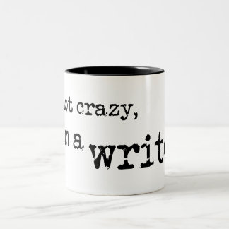 Crazy writer - BLACK Two-Tone Coffee Mug