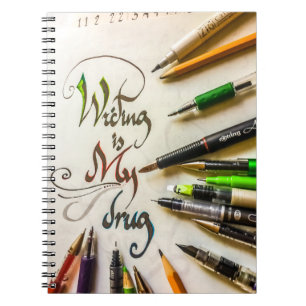 Crazy writer manifesto pens and pencils notebook