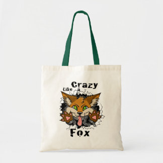 crazyfoxtee tote bag