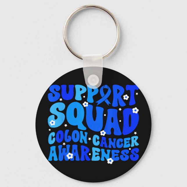 Crc colon cancer awareness support squad blue key ring (Front)
