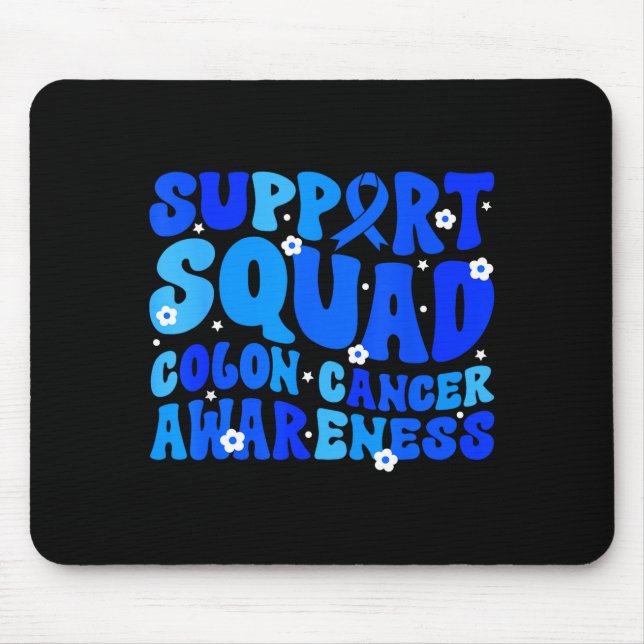Crc colon cancer awareness support squad blue mouse pad (Front)