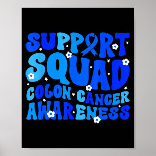 Crc colon cancer awareness support squad blue poster