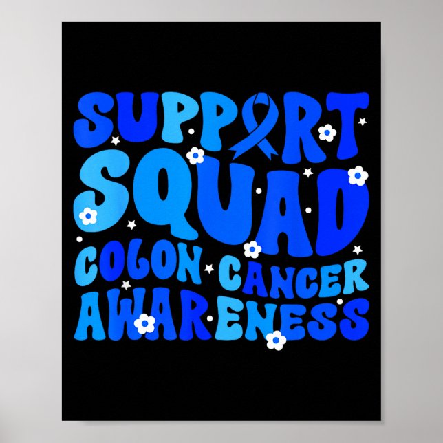 Crc colon cancer awareness support squad blue poster (Front)