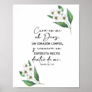 Crea en mi oh Dios, salmos 51 Póster Poster