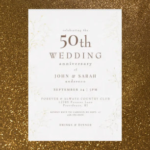 Cream 50th Wedding Anniversary Gold