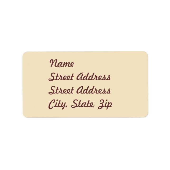 Cream  Address Sticker (Front)