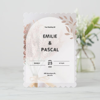 Cream Aesthetic Wedding Invitation