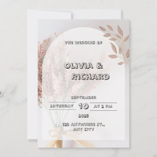 Cream Aesthetic Wedding Invitation