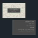 Cream Algebra Math Tutor business card<br><div class="desc">A simple modern design featuring some math formulas written in sage green on a cream background. This would be perfect for anybody working as a tutor or teacher for Math students.</div>