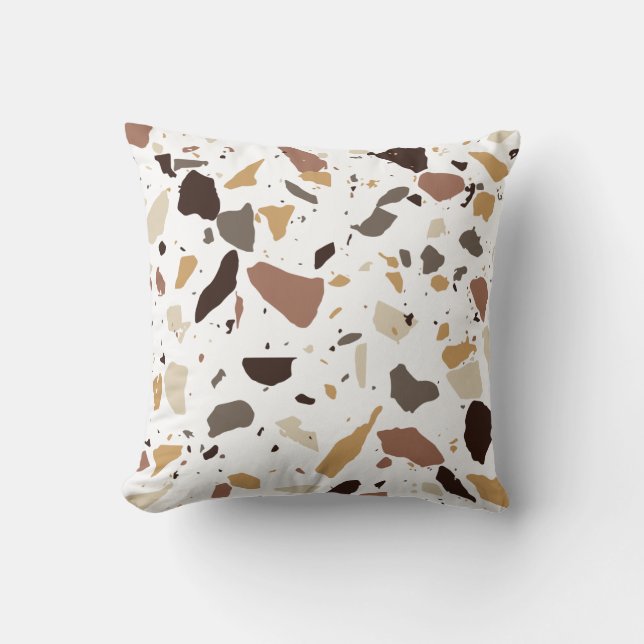 Cream and Beige Terrazzo Cushion (Front)