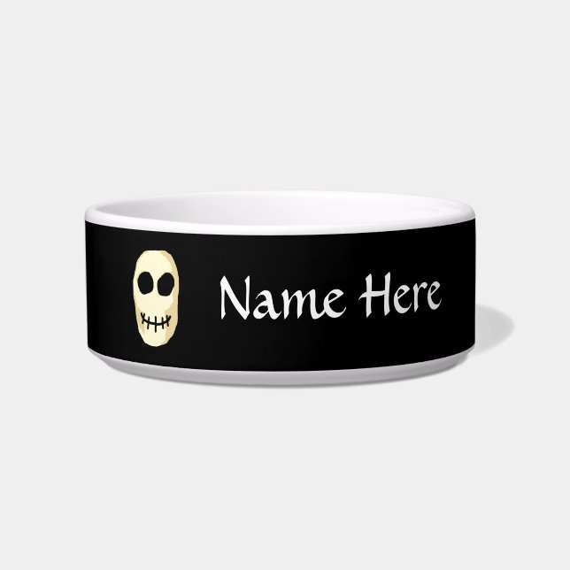 Cream and Black Skull. Bowl (Front)