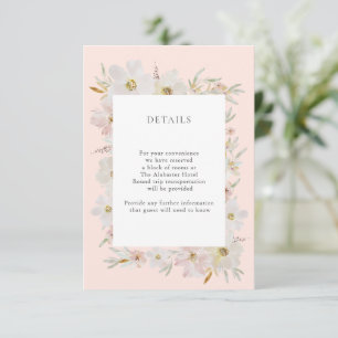 Cream and Blush Watercolor Flowers Details Peach Enclosure Card