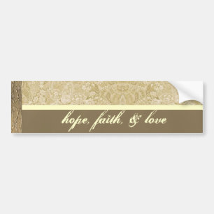 Cream and Bronze Paisely Bumpersticker Bumper Sticker