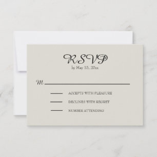 Cream and Brown Rustic Wedding RSVP Card