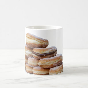 cream and chocolate doughnuts coffee mug