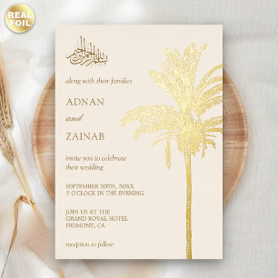 Cream and Gold Date Palm Muslim Wedding