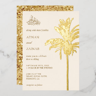 Cream and Gold Date Palm Muslim Wedding
