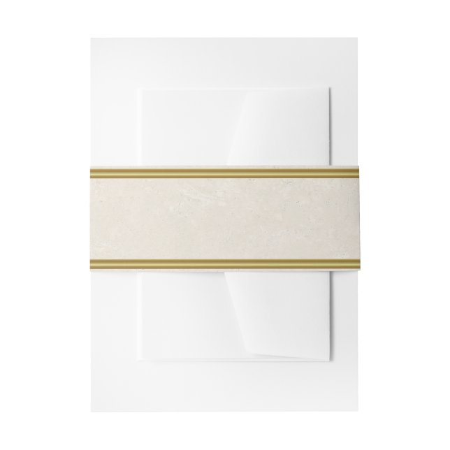 Cream and Gold  Invitation Belly Band (Front Example)
