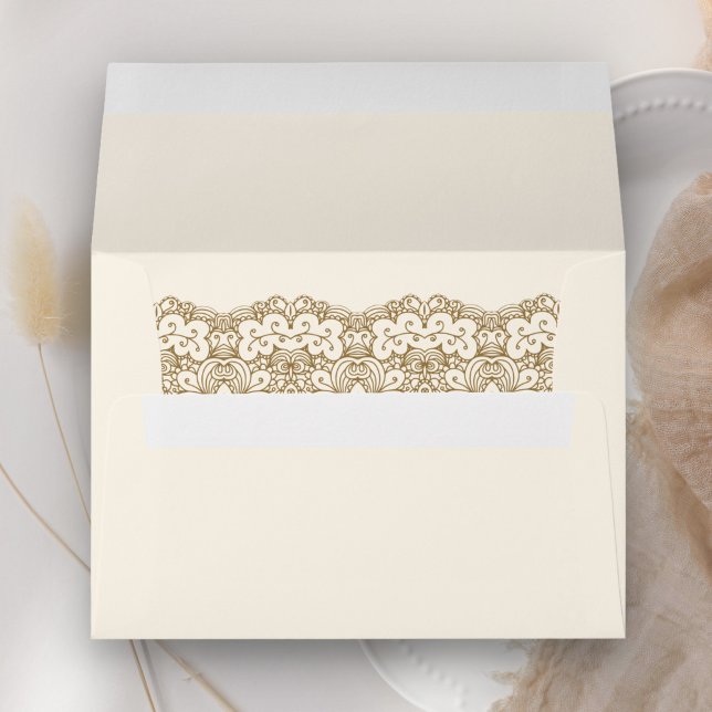 Cream and Gold Lace  Envelope (Creator Uploaded)
